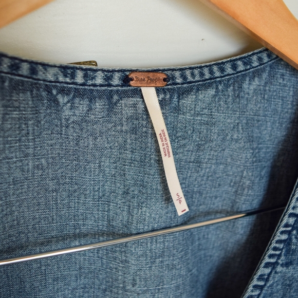 Free People lace-up denim vest - Picture 3 of 5